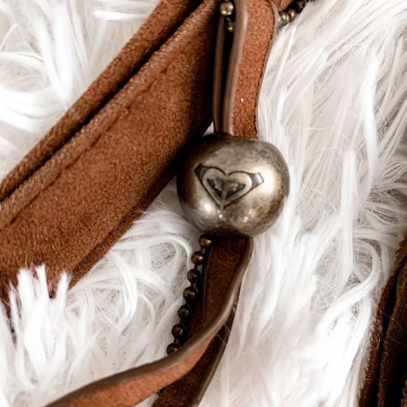 Roxy Boho Faux Brown Leather Fringe Tassel Purse - Picture 3 of 10